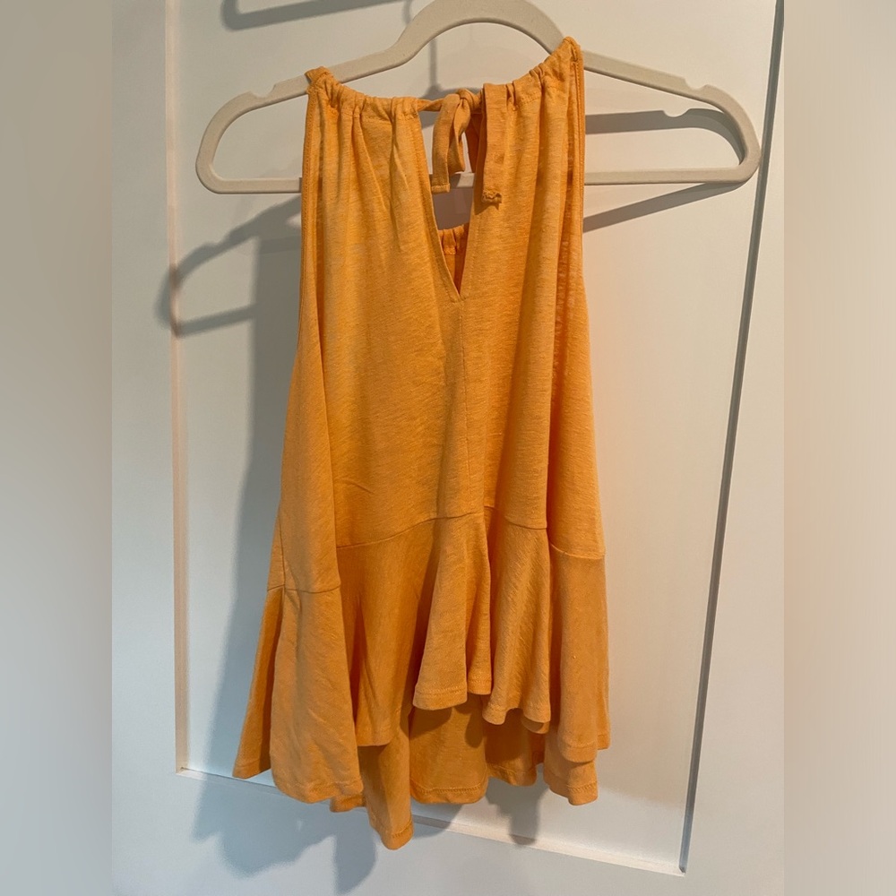 Melon colored loose fit, tie neck tank - Picture 2 of 3